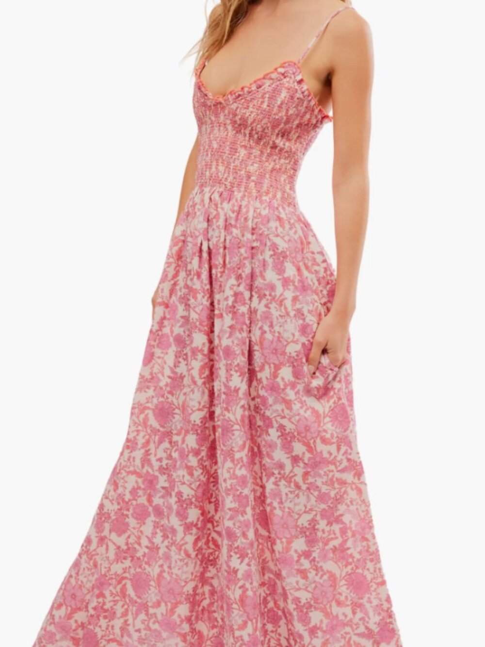 Free People Sweet Nothings Floral Print Sleeveless Maxi Sundress - NWOT